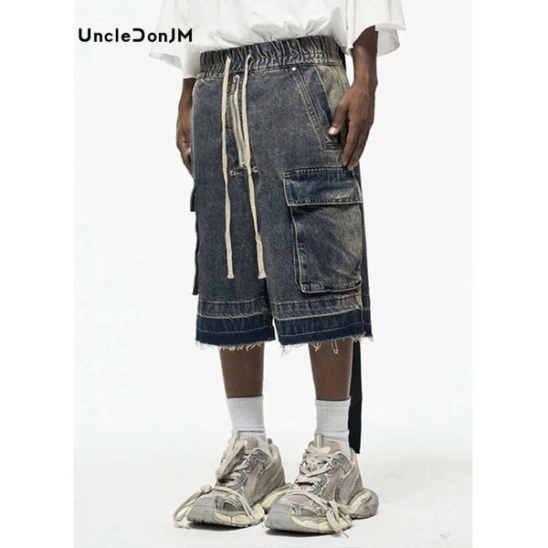 Zipper Pocket Overalls Shorts