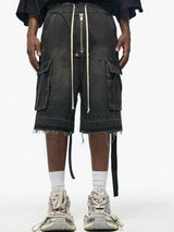 Zipper Pocket Overalls Shorts