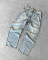 Y2K white reaven damaged jorts