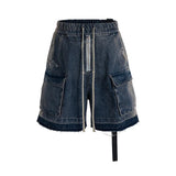 Zipper Pocket Overalls Shorts